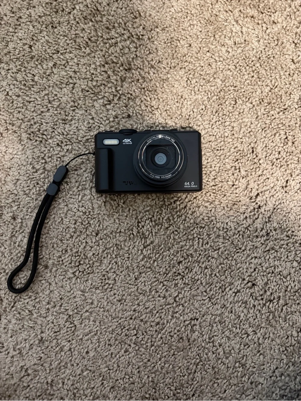 Compact 4K Digital Camera in Black - 64MP
